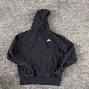 Nike Men's Black Hoodie with White Logo